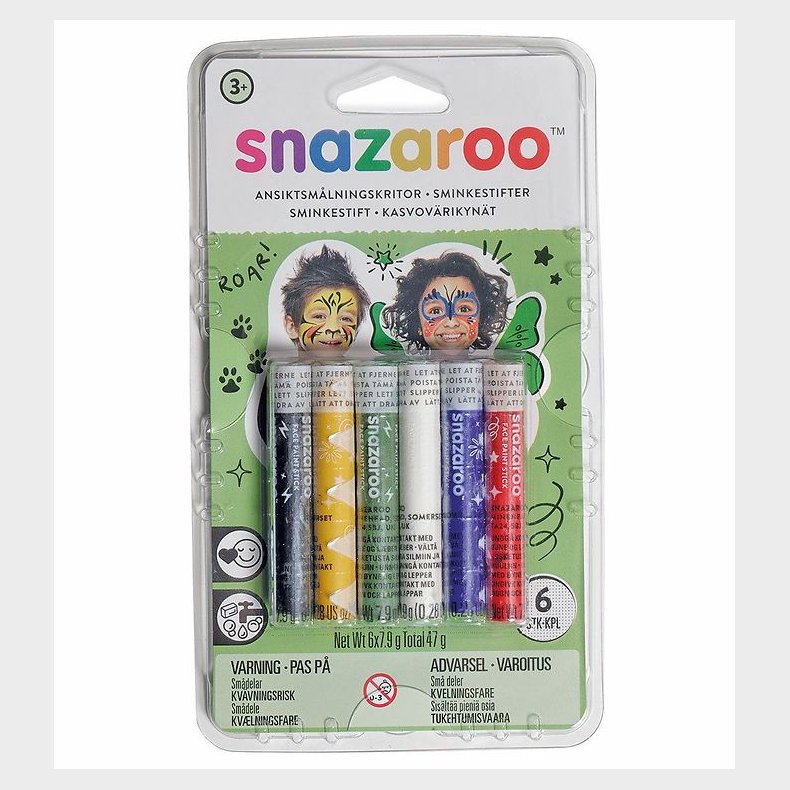 Snazaroo Ansigtsmaling - Stifter - 6 Stk.