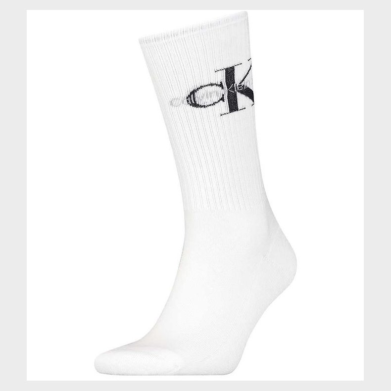 Calvin Klein Strmper - Rib - Hvid m. Logo