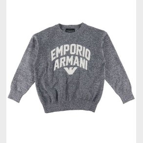 Emporio Armani Bluse - Strik - Navy/Hvidmeleret m. Tekst