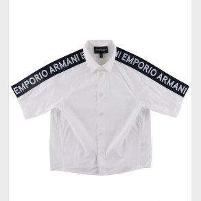 Emporio Armani Skjorte k/� - Hvid/Navy m. Logostribe