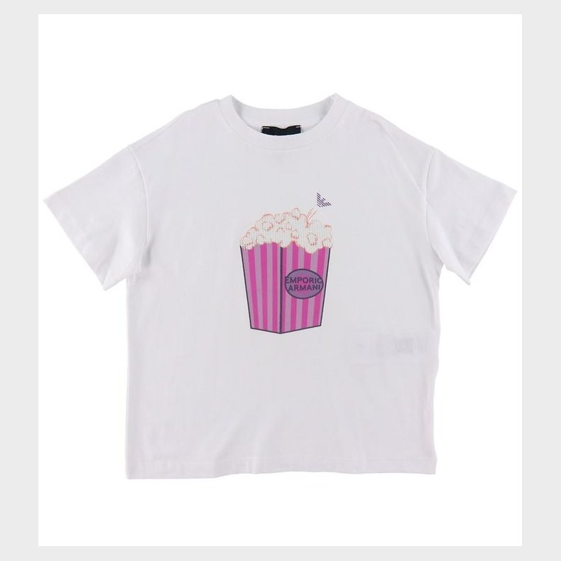 Emporio Armani T-shirt - Hvid m. Popcorn