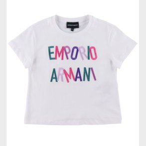 Emporio Armani T-shirt - Hvid m. Broderi