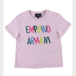 Emporio Armani T-shirt - Lyslilla m. Broderi