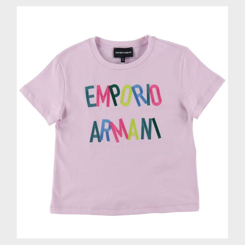 Emporio Armani T-shirt - Lyslilla m. Broderi