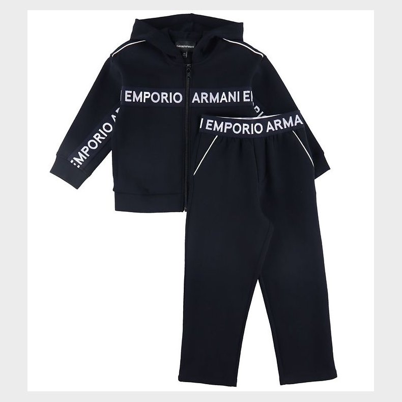 Emporio Armani Cardigan/Bukser - Navy m. Logostribe