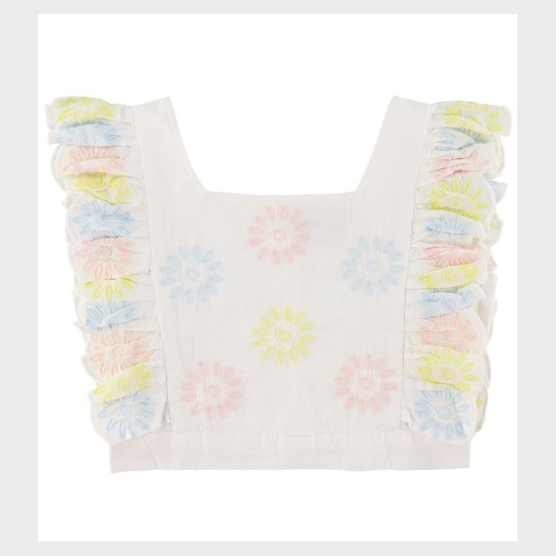 Stella McCartney Kids Top - Cropped - Hvid/Pastel m. Blomster