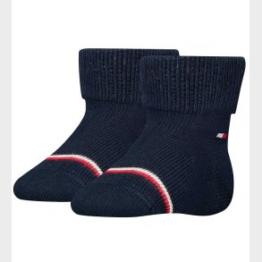 Tommy Hilfiger Strmper - 2-pak - Navy m. Logo