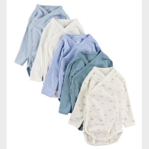 Petit Bateau Body l/ - 5-pak - Bl/Hvid