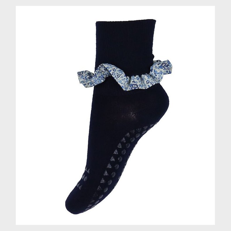 GoBabyGo Skridsikre Strmper - Bamboo/Liberty - Dark Blue