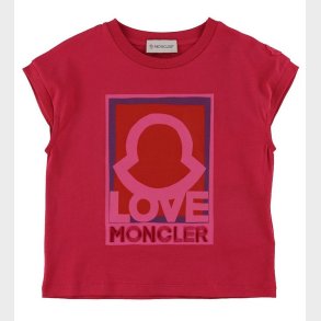 Moncler T-shirt - Fuchsia m. Logo