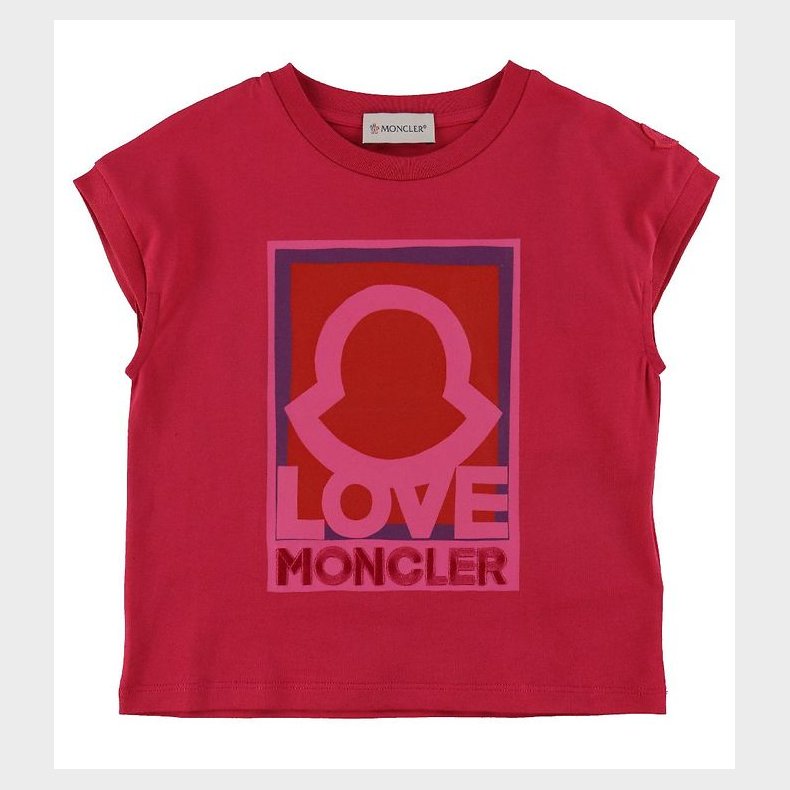Moncler T-shirt - Fuchsia m. Logo