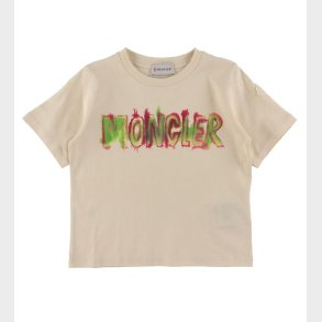 Moncler T-shirt - Beige m. Pink/Grn