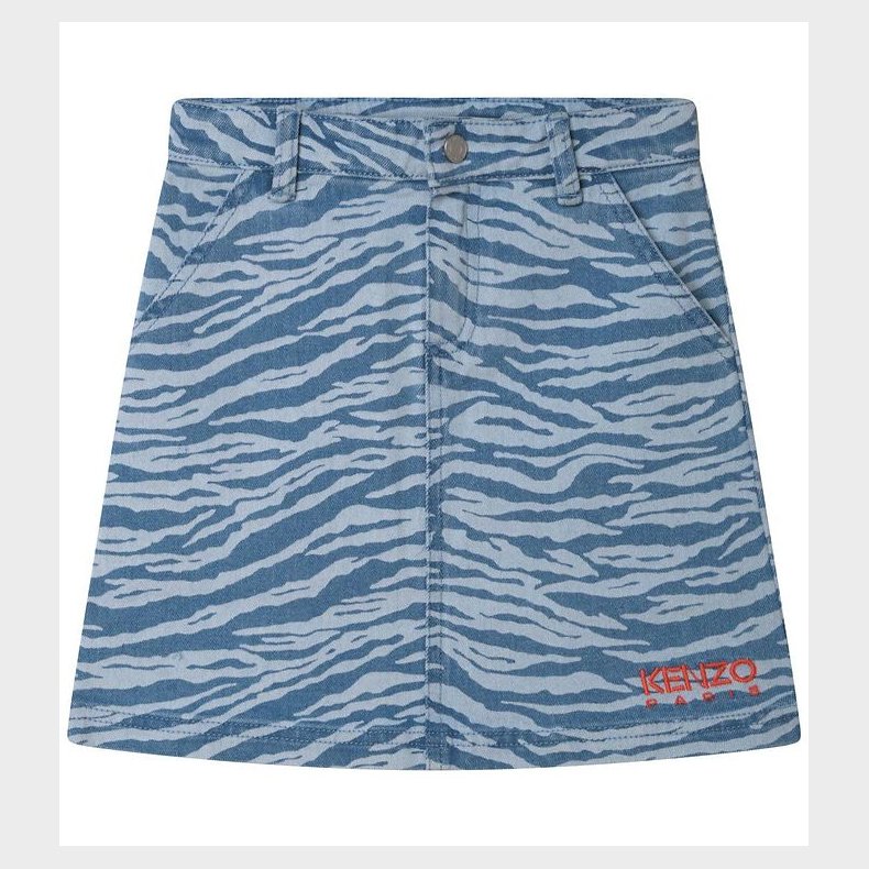 Kenzo Nederdel - Denim - Lysebl m. Tigerstriber