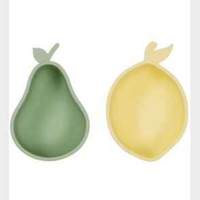 OYOY Snackskle - 2-pak - Silikone - Lemon & Pear - Yellow/Green