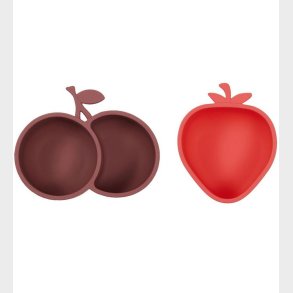 OYOY Snacksk�le - 2-pak - Silikone - Strawberry & Cherry - Cherr