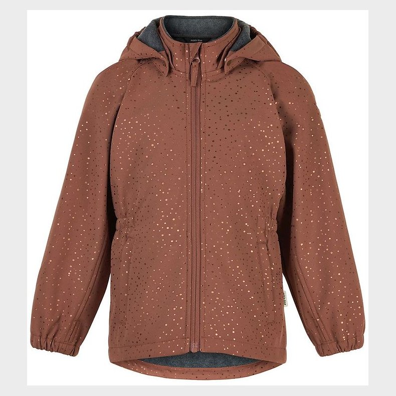 Mikk-Line Softshelljakke m. Fleece - Recycled - Russet m. Prikke