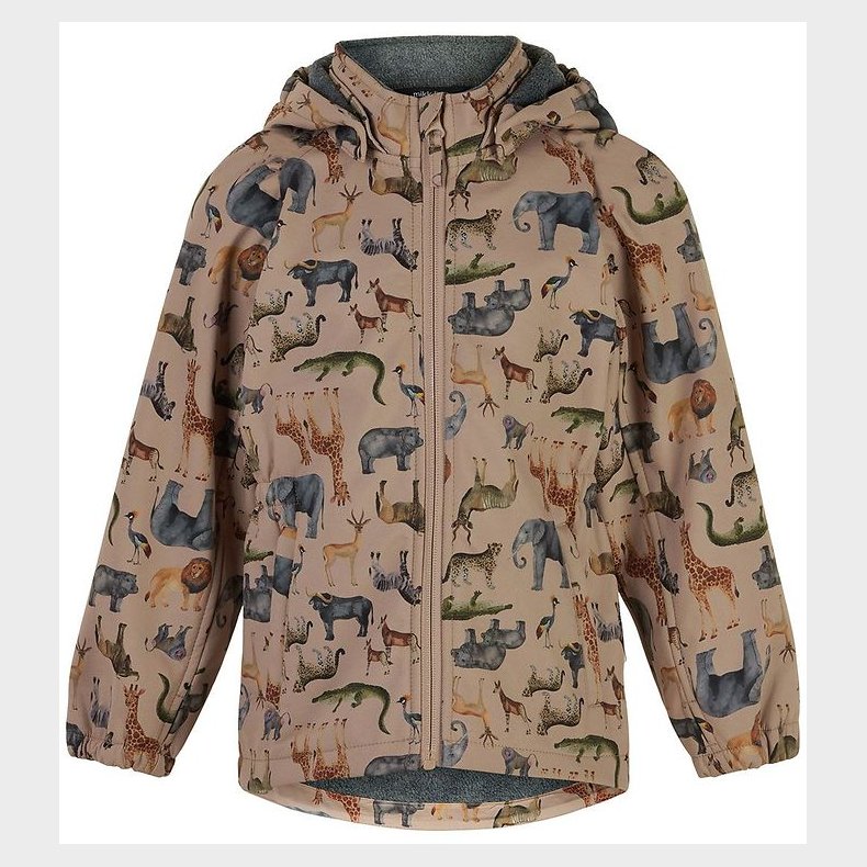 Mikk-Line Softshelljakke m. Fleece - Recycled - Nougat m. Dyr