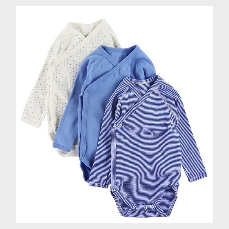 Petit Bateau Body l/ - 3-pak - Bl/Hvid