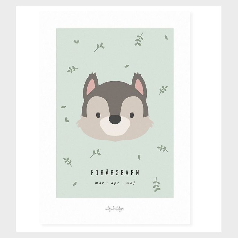 Alfabetdyr Plakat - 21x30 - Forrsbarn