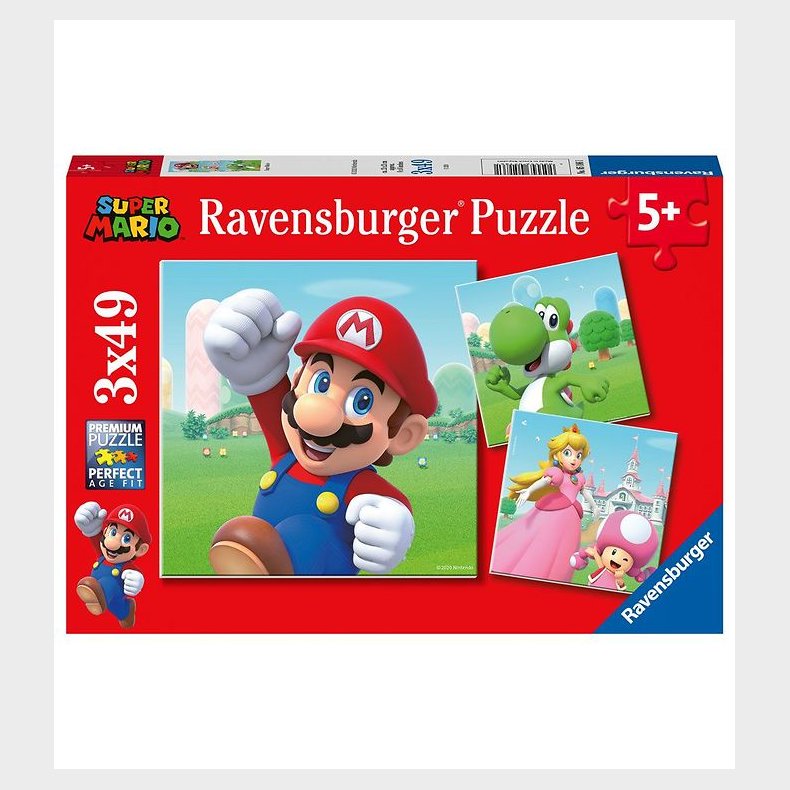 Ravensburger Puslespil - 3x49 Brikker - Super Mario