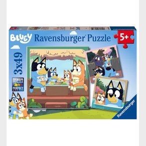 Ravensburger Puslespil - 3x49 Brikker - Bluey