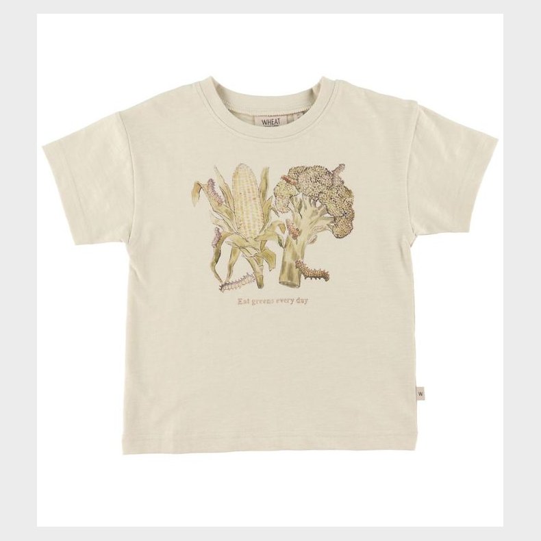 Wheat T-shirt - Greens - Chalk