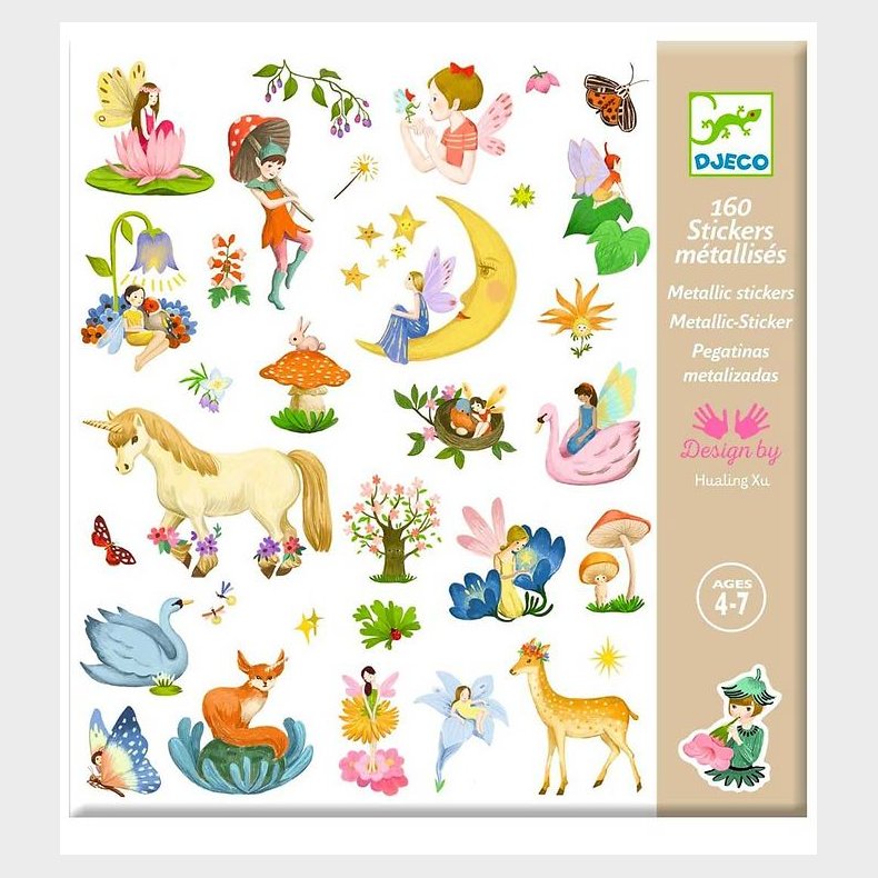 Djeco Klistermrker - Metallic - 160 stk. - Fantasy