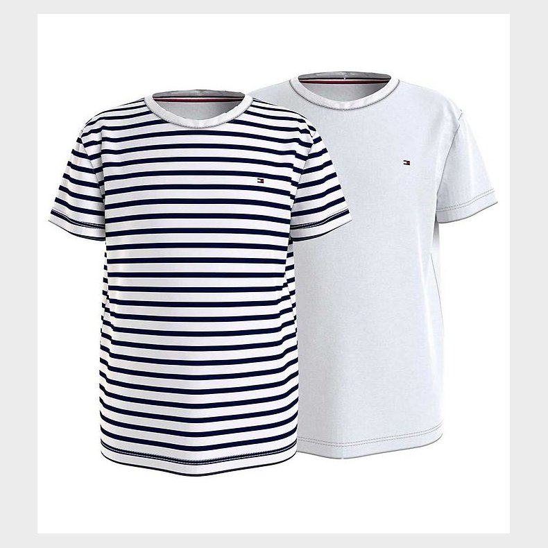 Tommy Hilfiger T-shirts - 2-Pak - Desert Sky Breton/White