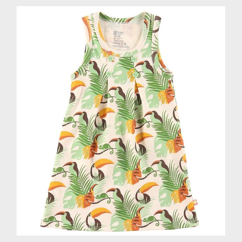 Katvig Kjole - Hvid m. Tropisk Print