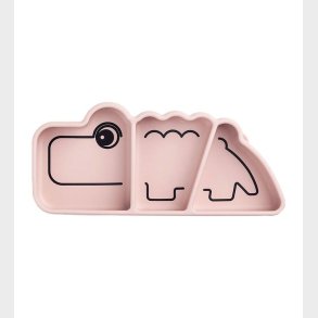 Done By Deer Tallerken - Silikone - 3 Rum - Stick & Stay - Croco