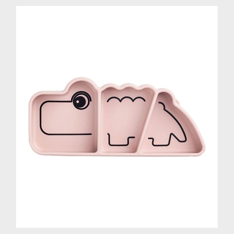 Done By Deer Tallerken - Silikone - 3 Rum - Stick & Stay - Croco