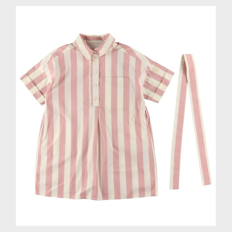 Moncler Skjortekjole - Hvid/Rosa m. Striber