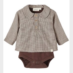 Lil' Atelier Skjortebody l/ - NbmRoss - Rocky Road