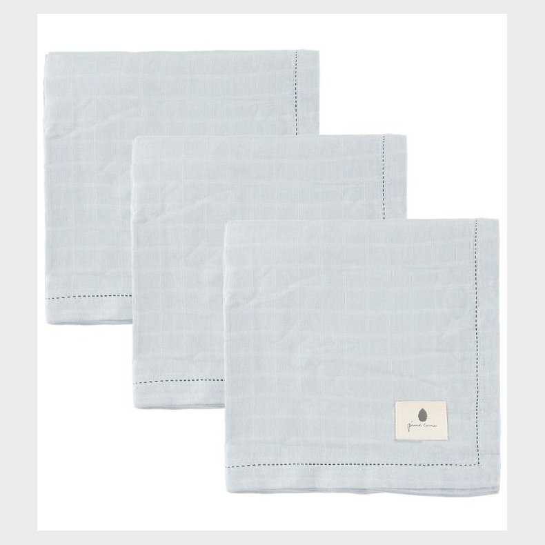 Pine Cone Stofbleer - 3-pak - 70x70 cm - Edith - Blue Blossom