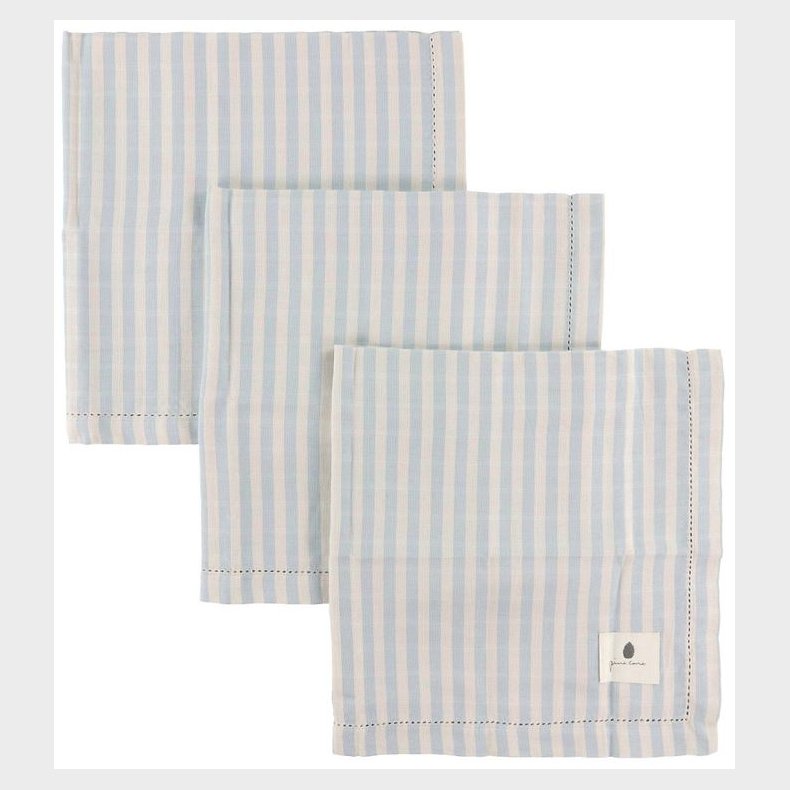 Pine Cone Stofble - 3-pak - 70x70 cm - Edith - Blue Blossom Stri