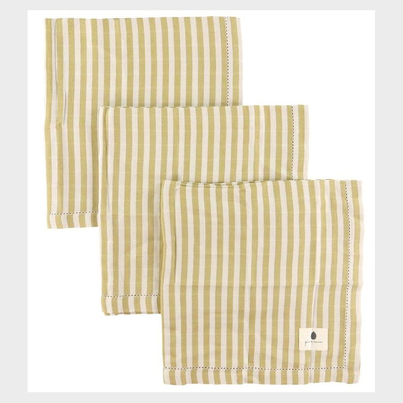 Pine Cone Stofble - 3-pak - 70x70 cm - Edith - Mustard Stripe