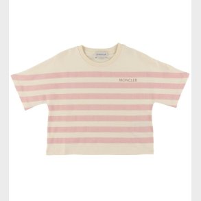 Moncler T-shirt - Cropped - Rosa/Cremestribet