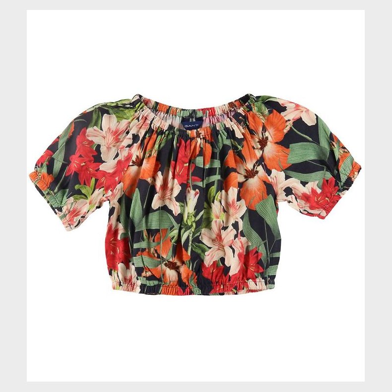 GANT T-shirt - Marine m. Tropisk Print