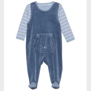 Fixoni Sparkedragt m. Body l/ - Velour - Blue Fushion