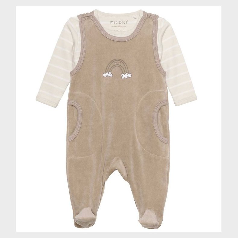 Fixoni Sparkedragt m. Body l/ - Velour - Dune