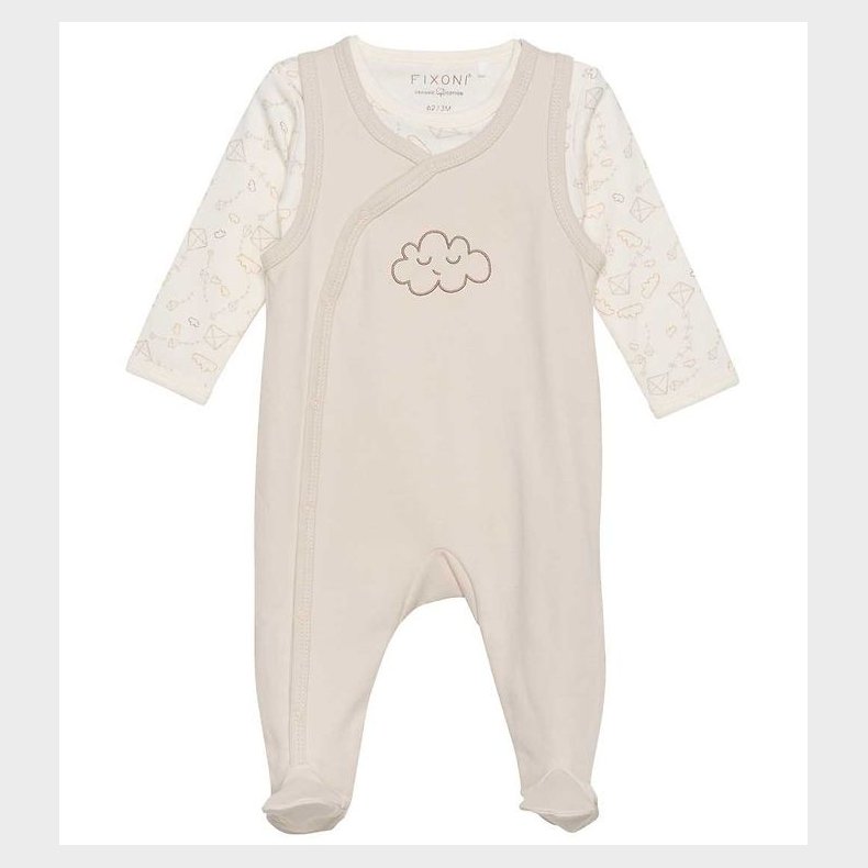 Fixoni Sparkedragt m. Body l/ - Oatmeal