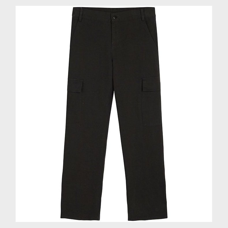 Grunt Bukser - Lea - Cargo - Black