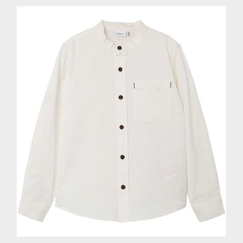 Name It Skjorte - NkmFish - White Alyssum/Solid