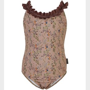 Mikk-Line Badedragt - Nougat m. Blomster