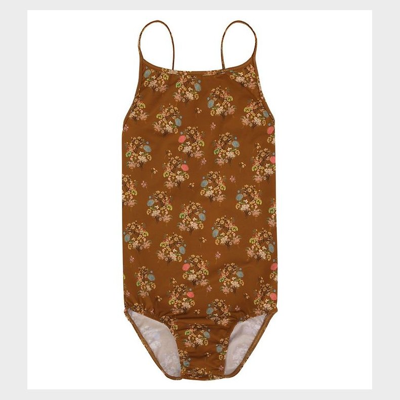 Christina Rohde Badedragt - Brun m. Blomster