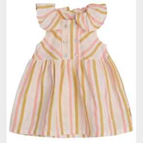 Hust and Claire Kjole - Kastanje - Hvid m. Striber