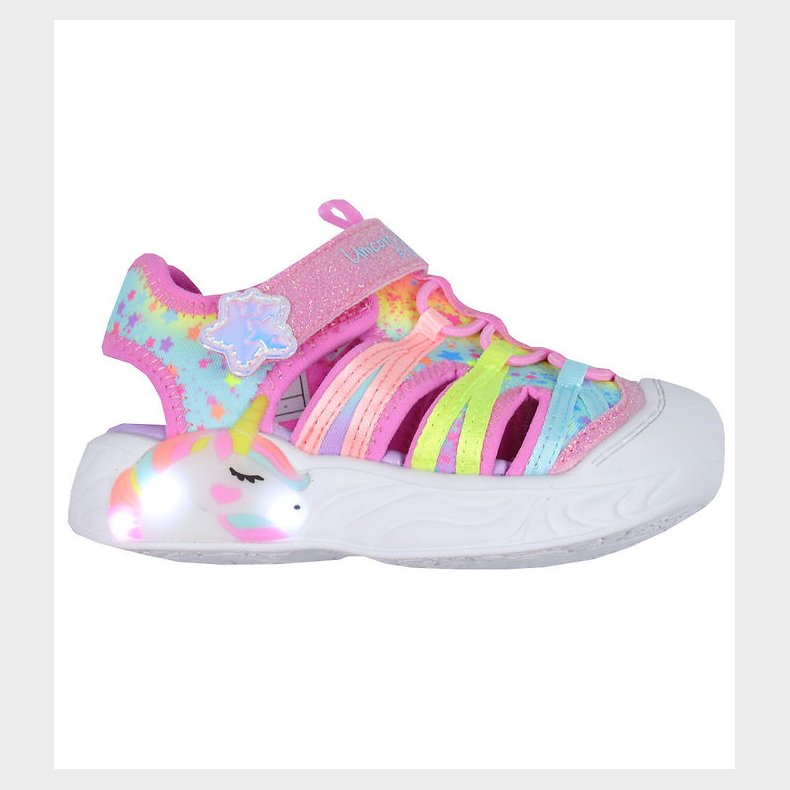 Skechers Sandaler m. Lys - Unicorn Dreams Explorer - Pink/Multi