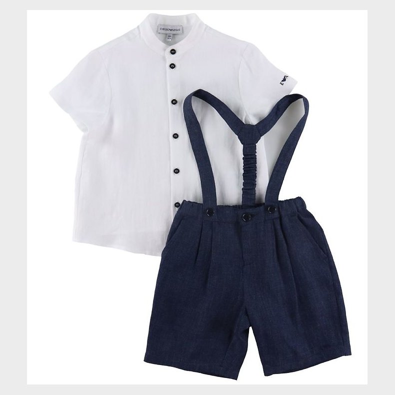 Emporio Armani St - Skjorte/Shorts - Hvid/Navy