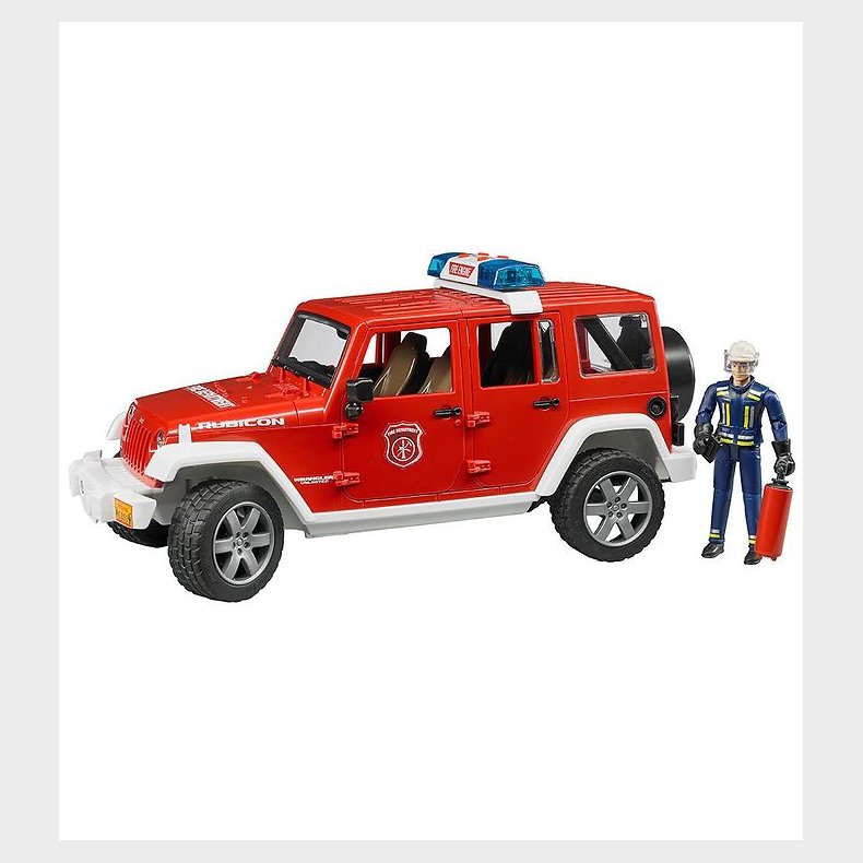Bruder Bil - Jeep Wrangler Udrykningskretj m. Lys/Lyd - 02528