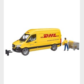 Bruder Bil - Mercedes Benz DHL Varebil m. Figur - 02671